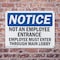 Signmission Not An Employee Entrance Employees Must OSHA Notice Sign, Plastic, 10in W x 7in L, 2PK OS-2PACK-NS-P-710-L-15139 - alternate 5